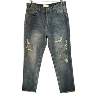 Nature Denim Women’s Distressed Ripped Straight Raw Hem Street Wear Jeans 13
